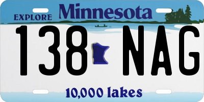 MN license plate 138NAG