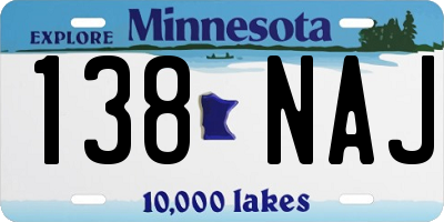 MN license plate 138NAJ