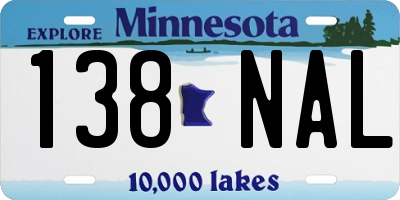 MN license plate 138NAL