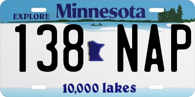 MN license plate 138NAP