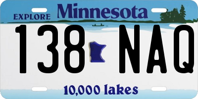 MN license plate 138NAQ