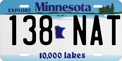 MN license plate 138NAT