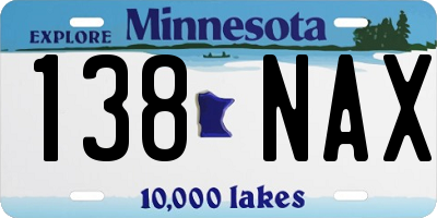MN license plate 138NAX