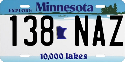 MN license plate 138NAZ