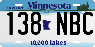MN license plate 138NBC