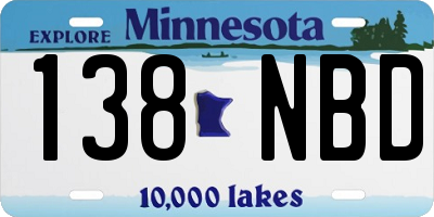 MN license plate 138NBD