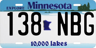 MN license plate 138NBG