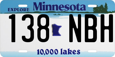MN license plate 138NBH