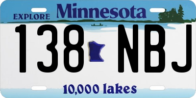 MN license plate 138NBJ