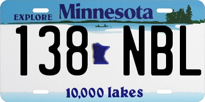 MN license plate 138NBL