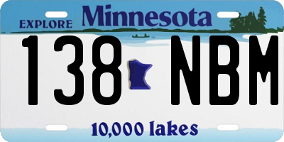 MN license plate 138NBM