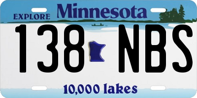 MN license plate 138NBS