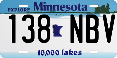 MN license plate 138NBV