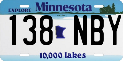 MN license plate 138NBY