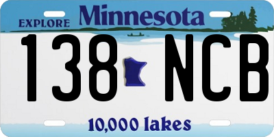 MN license plate 138NCB