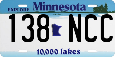 MN license plate 138NCC