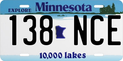 MN license plate 138NCE