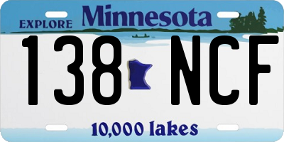 MN license plate 138NCF