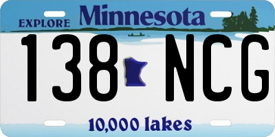 MN license plate 138NCG