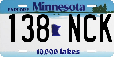 MN license plate 138NCK