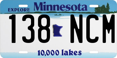 MN license plate 138NCM