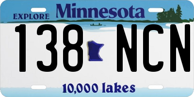 MN license plate 138NCN