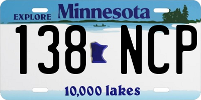 MN license plate 138NCP