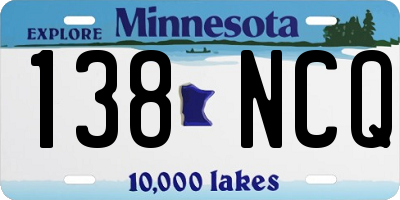 MN license plate 138NCQ