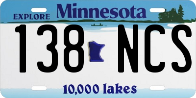 MN license plate 138NCS