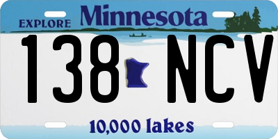 MN license plate 138NCV