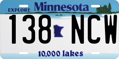 MN license plate 138NCW
