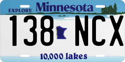 MN license plate 138NCX