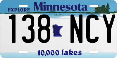 MN license plate 138NCY