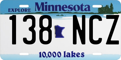 MN license plate 138NCZ