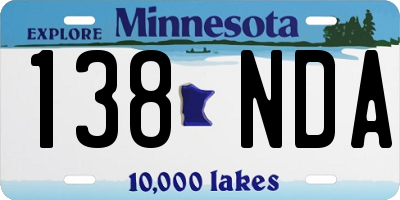 MN license plate 138NDA