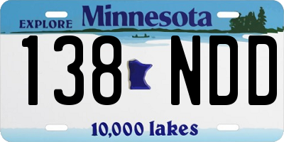 MN license plate 138NDD