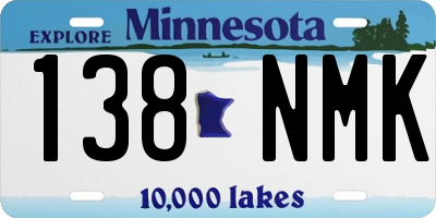 MN license plate 138NMK