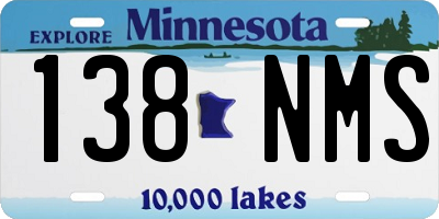 MN license plate 138NMS