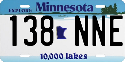 MN license plate 138NNE