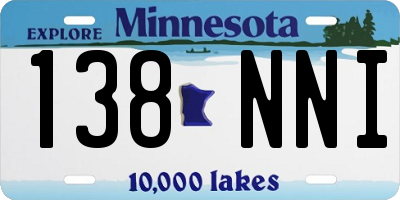 MN license plate 138NNI