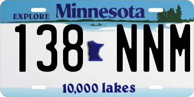 MN license plate 138NNM