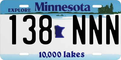 MN license plate 138NNN