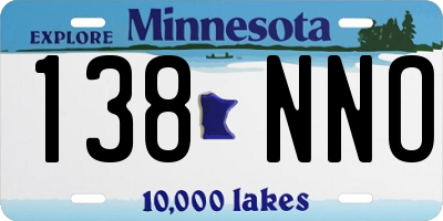 MN license plate 138NNO