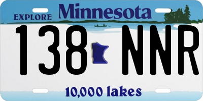 MN license plate 138NNR