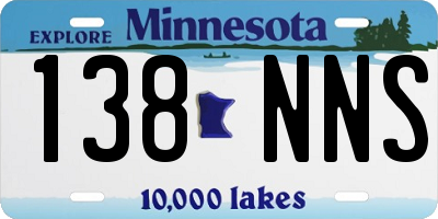 MN license plate 138NNS