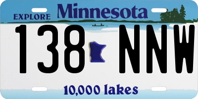 MN license plate 138NNW