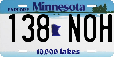 MN license plate 138NOH