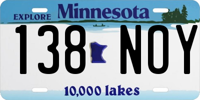 MN license plate 138NOY