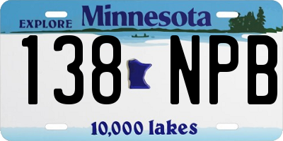 MN license plate 138NPB