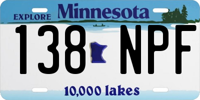MN license plate 138NPF